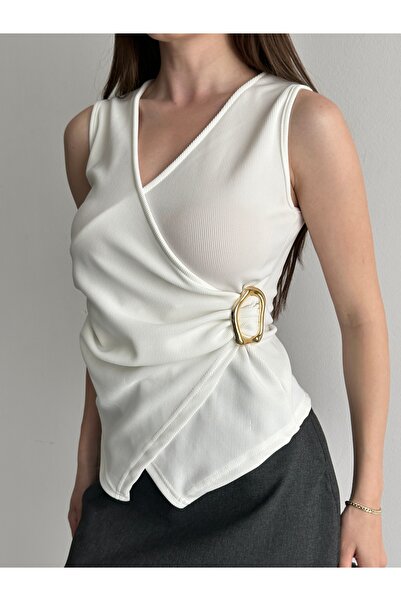 Liva Style Co Double Breasted Neck Tank Top