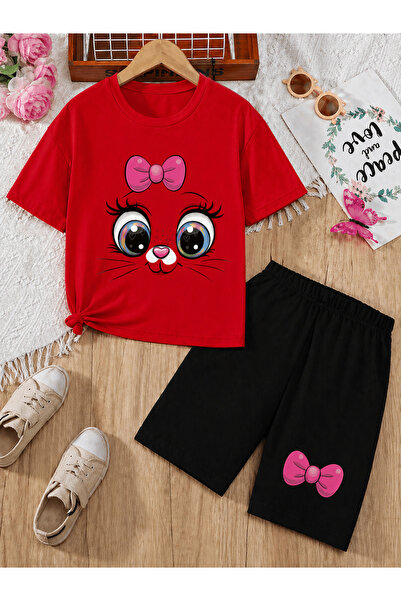 VODEXA Girl's T-Shirt and Shorts Set 100% Cotton Summer Comfortable Fit Print...