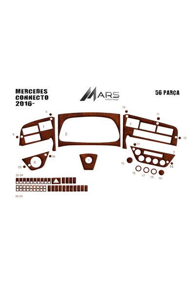 Marscockpitdesign غطاء كونسول مرسيدس كونكتو 20163 56 قطعة