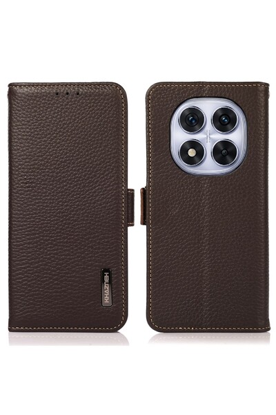 KHAZNEH Side-Magnetic Θήκη Πορτοφόλι Brown (Xiaomi Redmi Note 14 Pro 4G)