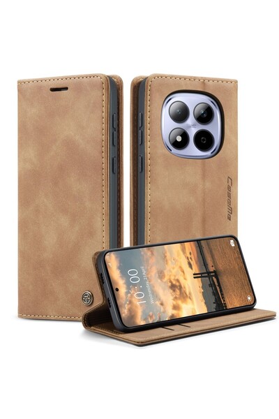Caseme 013 Retro Θήκη Βιβλίο Brown (Xiaomi Redmi Note 15 Pro 5G)