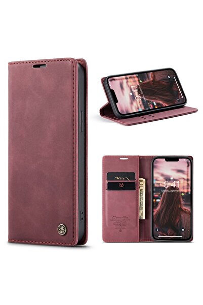 Caseme 013 Retro Θήκη Βιβλίο Wine Red (Apple iPhone 15)
