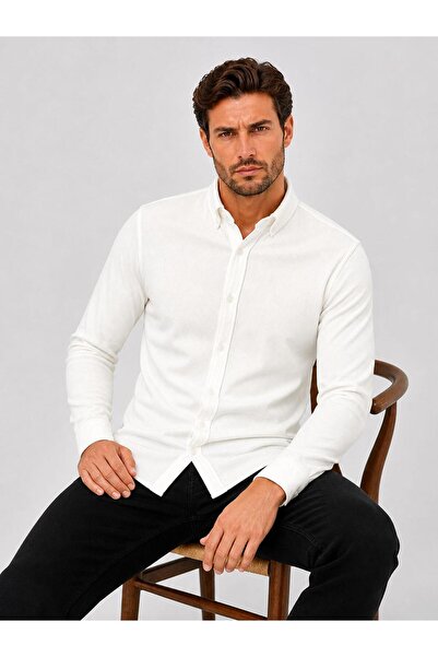 CLASSİCS MEN Ανδρικό πουκάμισο Reeport Lycra με μακριά μανίκια και στενή εφαρ...