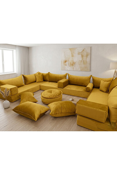 FEYZA DECOR HOME Premium Kadife Modern Şark Köşesi 21 Parça – 20 cm Süngerli ...