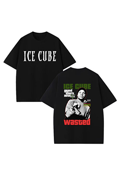 STİL-X Tricou oversize unisex, 100% bumbac, cu imprimeu Ice Cube