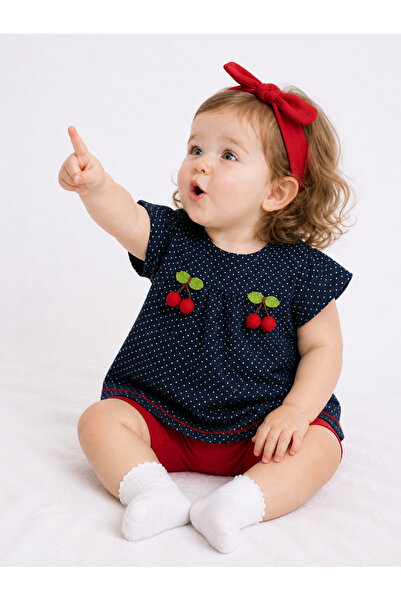 Ozz Baby طقم شورت قطني ممشط للفتيات الصغيرات، مقاس 6 أشهر، 9 أشهر، 12 شهر، طق...