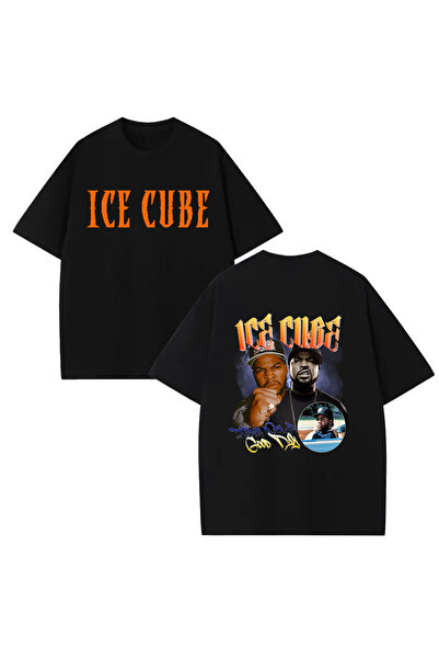 STİL-X Tricou oversize unisex, 100% bumbac, cu imprimeu Ice Cube