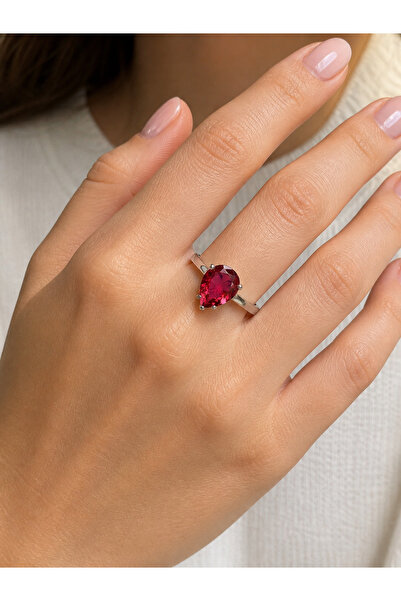 Frost Jewellry 925 ayar gümüş yakut taşlı yüzük