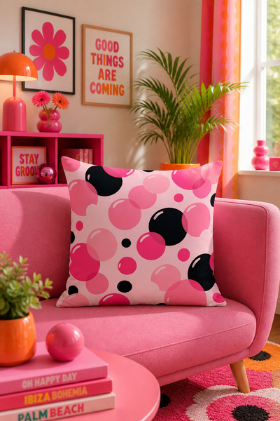 Bertille Home Σειρά Pop Art Κάλυμμα μαξιλαριού διπλής όψης με ψηφιακή εκτύπωση