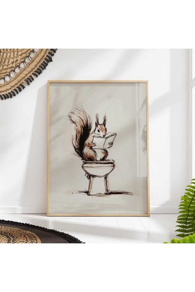 NinaStore Sincap Temalı Banyo Sanat Baskısı – Misafir Banyosu İçin Komik Tuva...