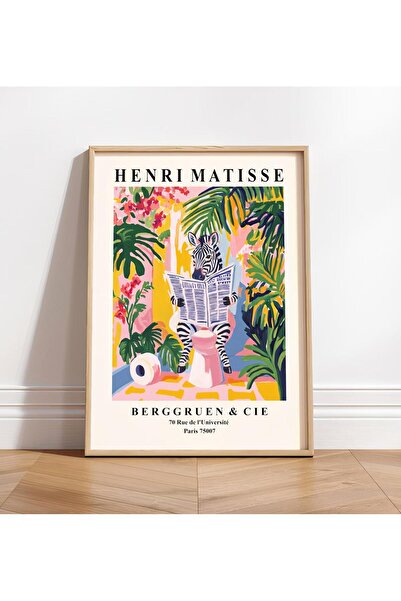 NinaStore Tuvalette Zebra Baskısı: Matisse Tarzı Banyo Dekorasyonu - Komik Ha...