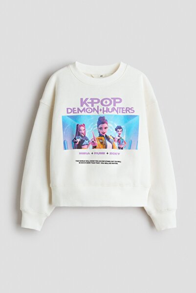 H&M Baskı Motifli Sweatshirt