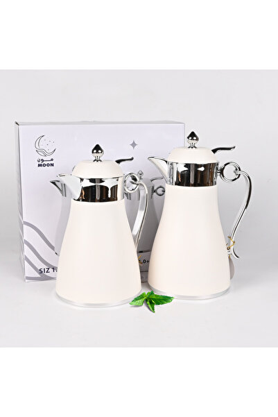 Generic Trams Moon 2-Piece Set 1.0 and 0.6 Liter White with Silver Accents – ...
