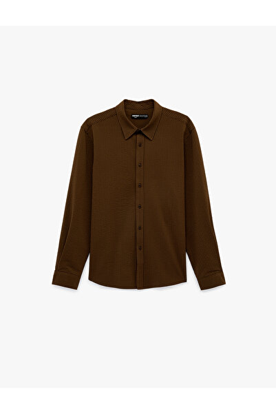 Koton Regular Fit Classic Collar Textured Long Sleeve Shirt