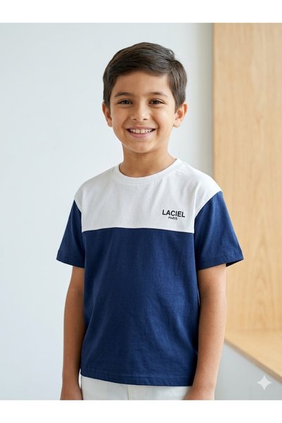 Motebarn Wear Boy's Double Color Modern Design Regular Fit Summer T-Shirt