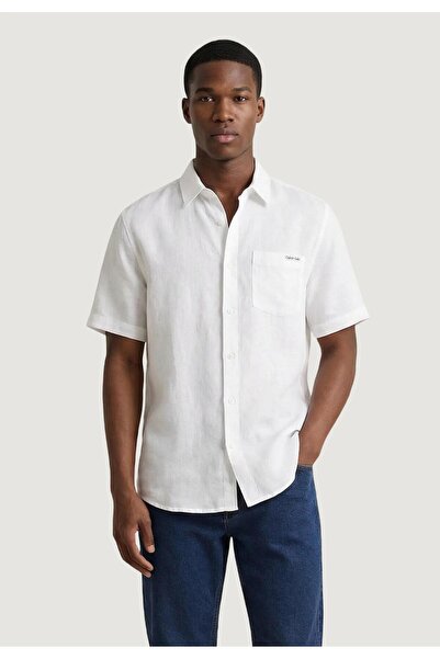 Calvin Klein SS SOLID CAUSAL LINEN CLASSIC SH