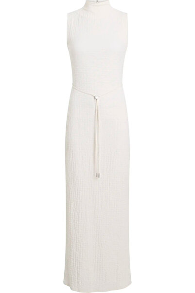 Calvin Klein CRINKLE JERSEY ANKLE, YAS Krem Kadın Elbise-Etek