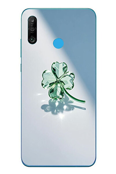 Le Balvo Huawei P30 Lite Uyumlu Yeşil Yonca Baskılı Silikon Kılıf