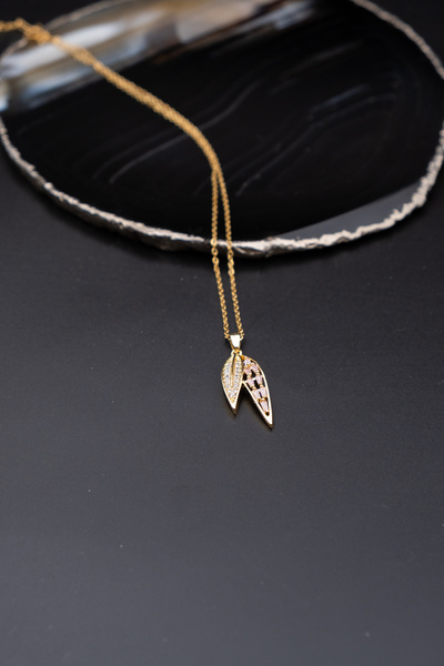 Serenite Collection Leaf Steel Necklace