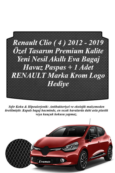 Evamax Design Renault Clio ( 4 ) 2012 - 2019 Özel Tasarım Premium Kalite Yeni...