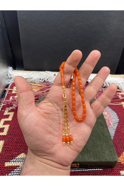 Kttesbihaksesuar 4x7 mm BİLEK BOY GÜMÜŞ KAPLAMA PÜSKÜLLÜ ATEŞ KEHRİBAR TESBİH