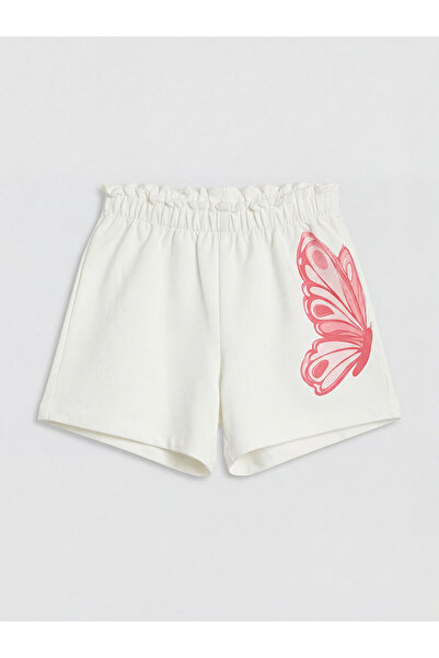 LC Waikiki White butterfly printed baby girl shorts from gulis clothing