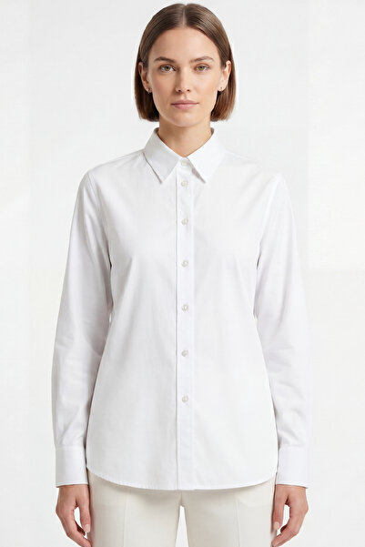 goffra Women's Pure 50/1 Compact Cotton Lycra Shirt - Smooth Texture Minimali...