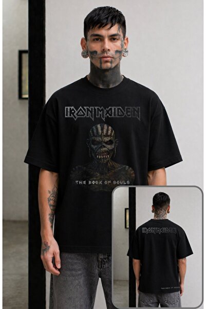 Fuddy Moda Tricou unisex oversize Iron Maiden The Book Of Souls cu imprimeu p...