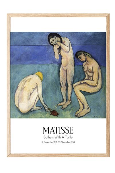 Postifull Matisse - Îmbăiereți cu o broască țestoasă, Tablou înrămat în lemn,...