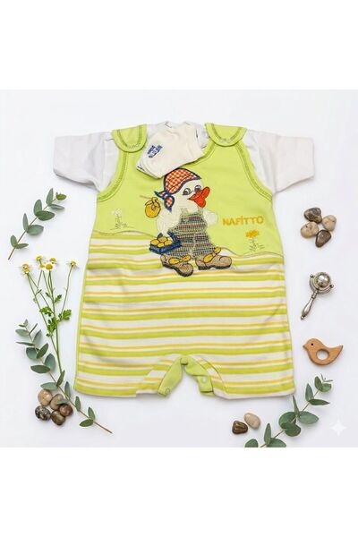 Victorino Salopeta cu tricou pentru bebelusi - model ratusca
