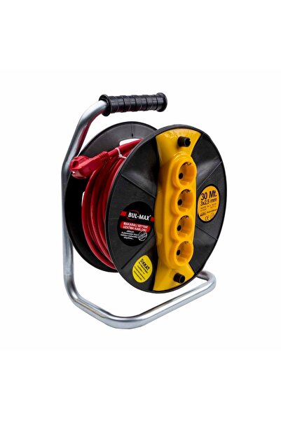 FOXMAG24 30m cable extension reel, 4 grounded sockets, 3x2.5mm PVC cable