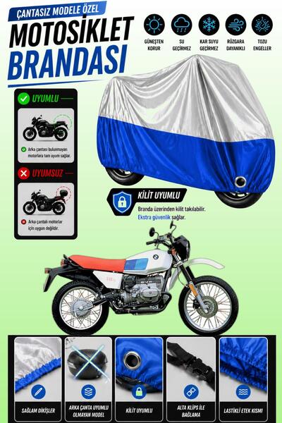 Cemku Twin Top Gray - Bottom Blue Bmw R 80 Gs Compatible Engine Cover, Rear B...