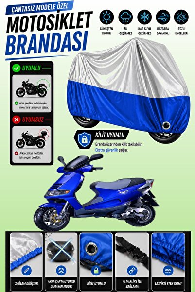 Cemku Twin غطاء محرك متوافق مع طراز Piaggio Skipper 150 باللون الرمادي من الأ...
