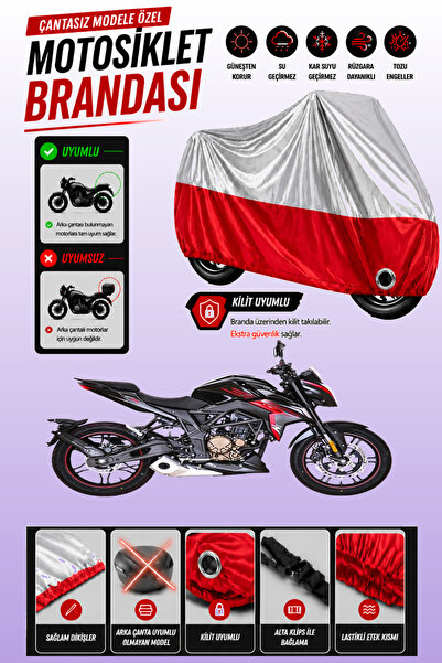 Cemku Twin Top Gray - Bottom Red Voge 300 R Compatible Engine Cover, Rear Bag...