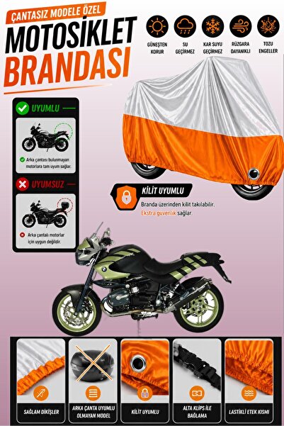 Cemku Twin غطاء محرك علوي رمادي - سفلي برتقالي متوافق مع BMW R 1150 R، غير مت...