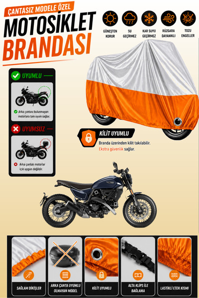 Cemku Twin Top Gray - Bottom Orange Ducati Scrambler Nightshift Compatible En...