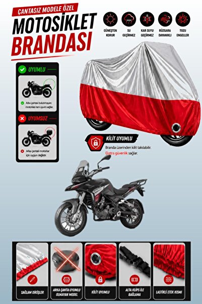 Cemku Twin غطاء محرك متوافق مع Benelli TRK 251 باللون الرمادي من الأعلى والأح...