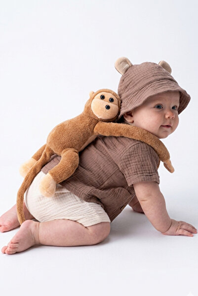 Rocha Baby Çok Amaçlı Cırt Cırtlı Peluş Maymun Kafa Koruyucu Sırt Yastığı ve ...