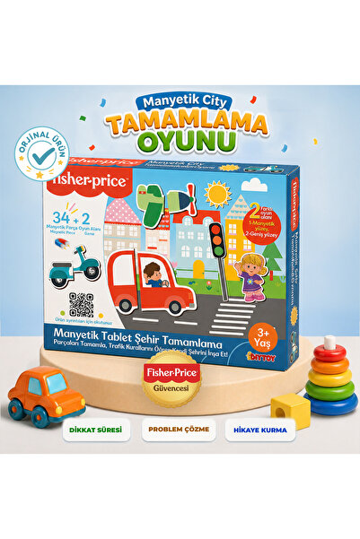 FISHER PRICE Manyetik Tablet Şehir Tamamlama Oyunu 34 Parça – Eğitici Puzzle ...