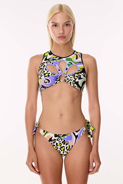 AYYILDIZ 6628 Yellow Lilac Bustier Bikini Set