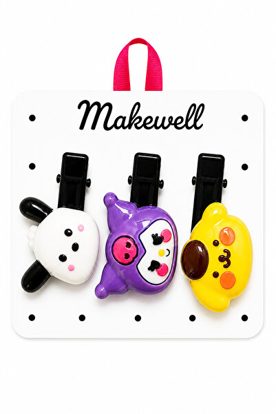 MakeWell مجموعة مشابك شعر للبنات من 3 قطع و2 قطعة بتصميم كورومي ماي ميلودي وس...
