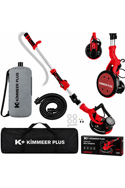 KİMMEER PLUS 360'Ledli 850W Pro Alçıpan Zımpara Makinası Toz Emmeli