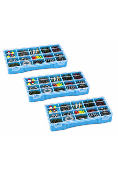 FERAH PLASTİK 3lü Balıkçı Organizer Kutusu Olta Malzemesi Kutusu Çok Bölmeli ...