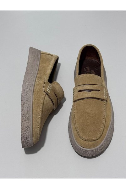Greyybull Shoes Beige Suede Leather Men's Loafer Shoes - Stylish, Flexible, Comfortable Men's Shoes