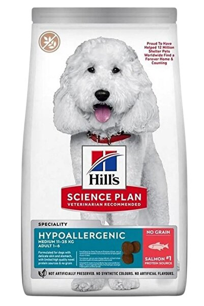 Hill's Hills hypoallergenic medium adult 12kg tahılsız somonlu orta ırk yetiş...
