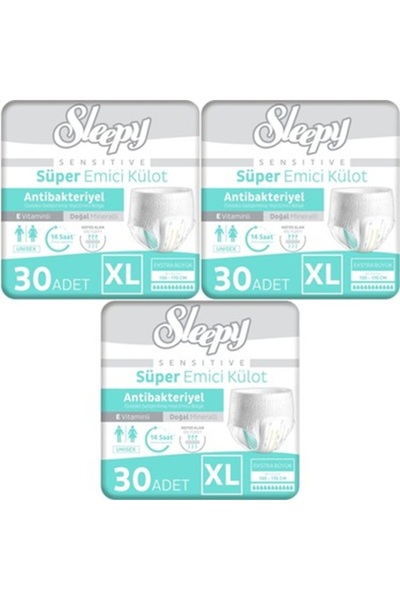 Sleepy Sensitive Emici Külot Xlarge 90 Adet 3x30 Paket XL