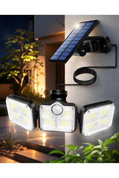 Torcello 112 LED Solar Sensörlü Bahçe Lambası – 4.7m Kablolu, 270° Geniş Aydınlatma