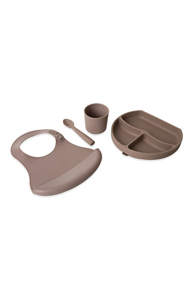 Babyjem Set diversificare 4 piese din silicon BabyJem: bavetica, farfurie, li...