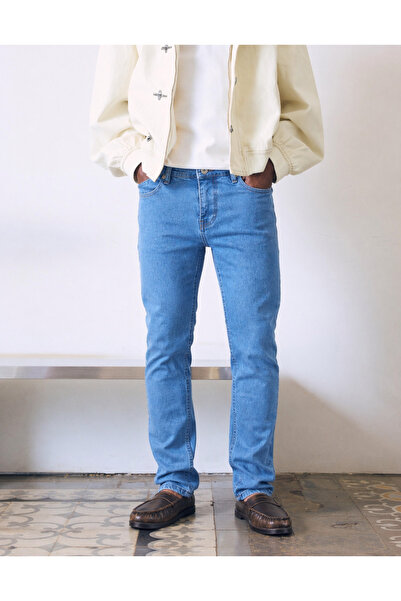 hacker Men's High Waist Classic Blue Slim Fit Jeans