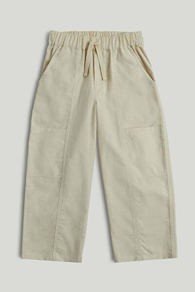MOTHERCARE Tan Linen-Blend Trousers